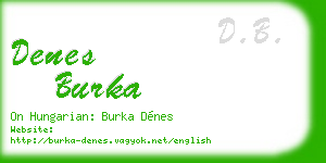 denes burka business card